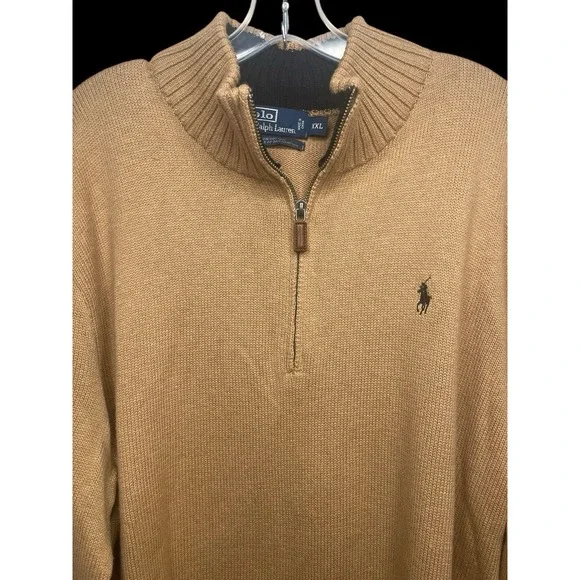 Polo Ralph Lauren 1/4 Zip Pull Over Sweater Mens XXL  100% Cotton NWOT‎ - Picture 3 of 6